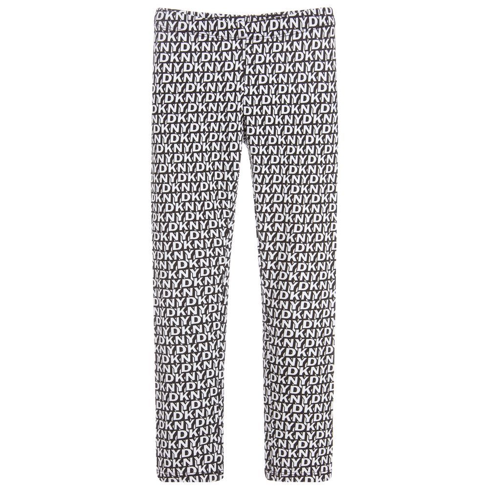 DKNY-Black & White Logo Leggings | Childrensalon Outlet