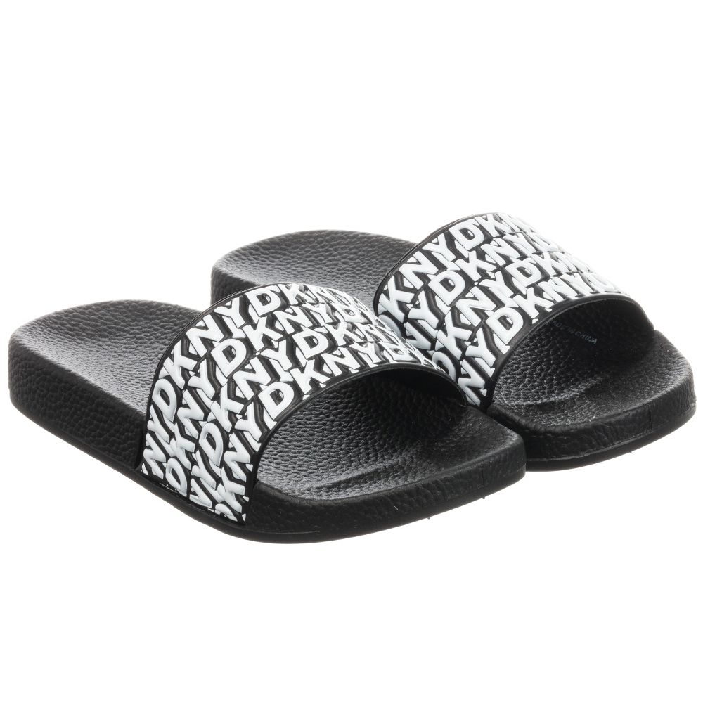 DKNY - Black & White Logo Sliders | Childrensalon