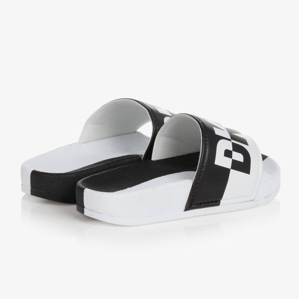 DKNY-Черно-белые шлепанцы | Childrensalon Outlet