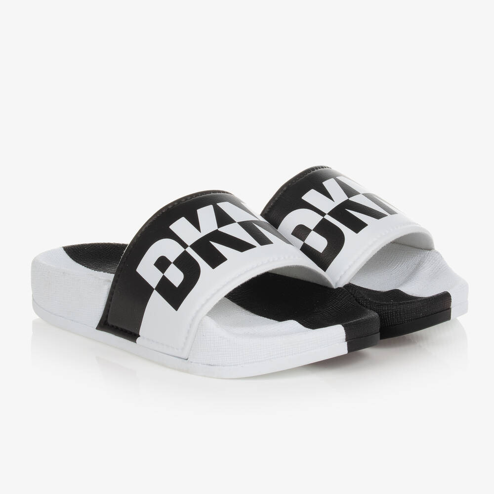 DKNY - Black & White Logo Sliders | Childrensalon