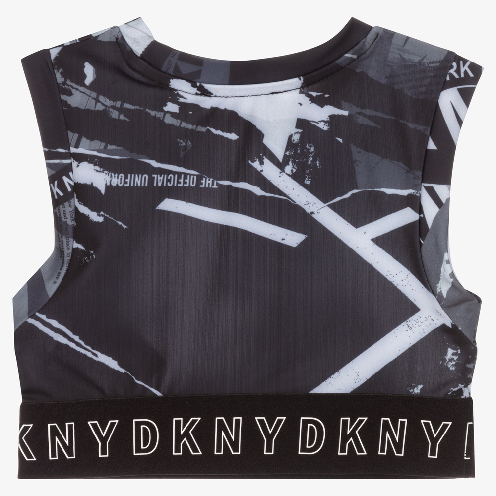 DKNY-توب رياضي لون أسود وأبيض للبنات | Childrensalon Outlet
