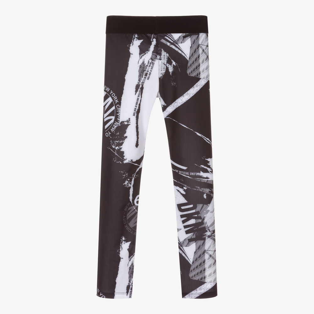 DKNY-Черно-белые легинсы с принтом | Childrensalon Outlet