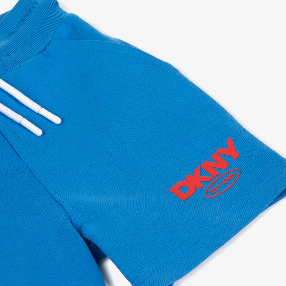 DKNY-Blue Cotton Boys Jersey Shorts | Childrensalon Outlet