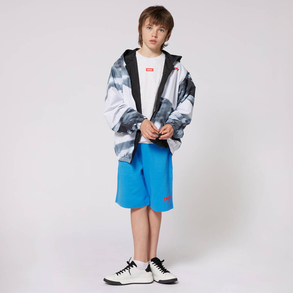 DKNY-Blue Cotton Boys Jersey Shorts | Childrensalon Outlet