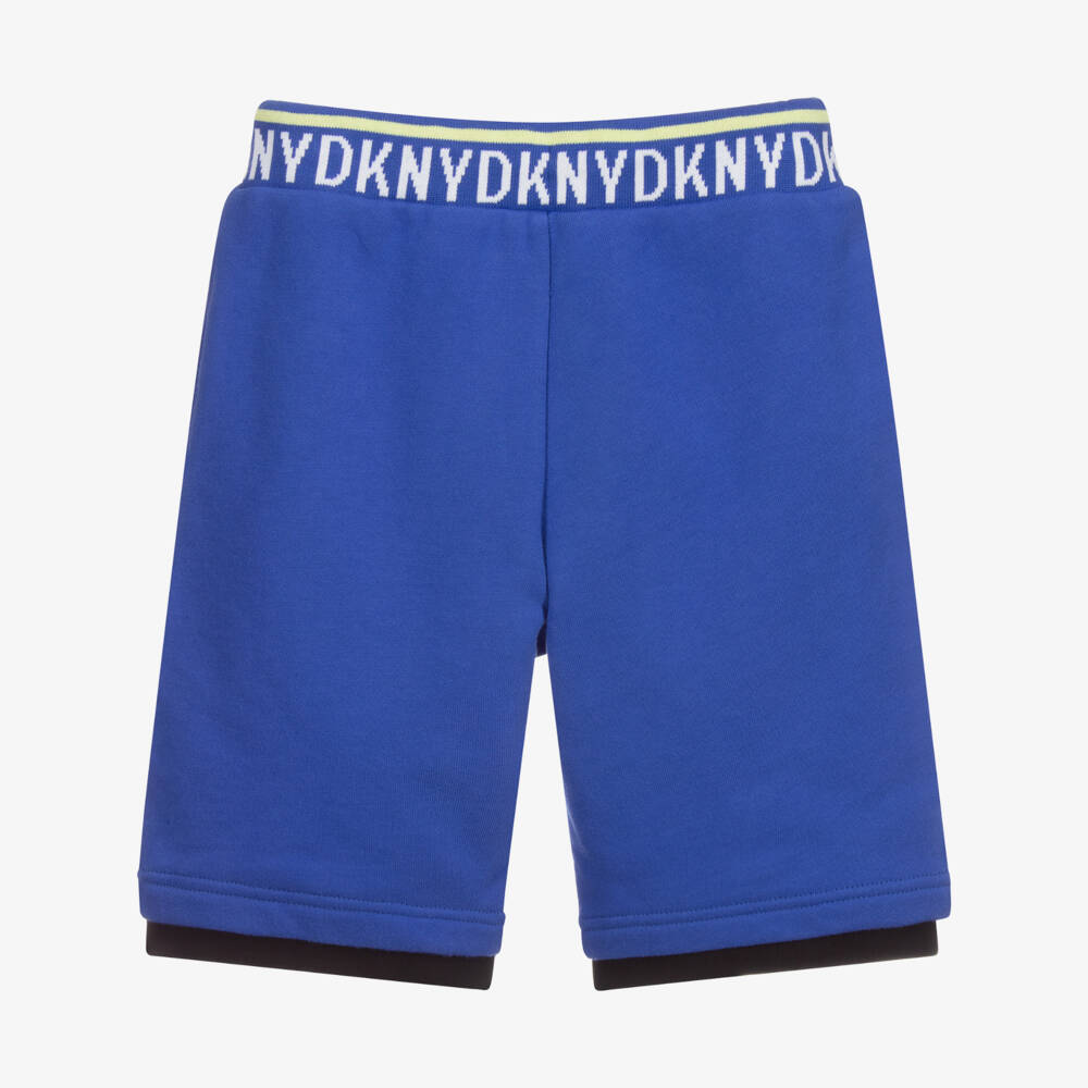 DKNY-شورت قطن لون أزرق وأبيض للأولاد | Childrensalon Outlet