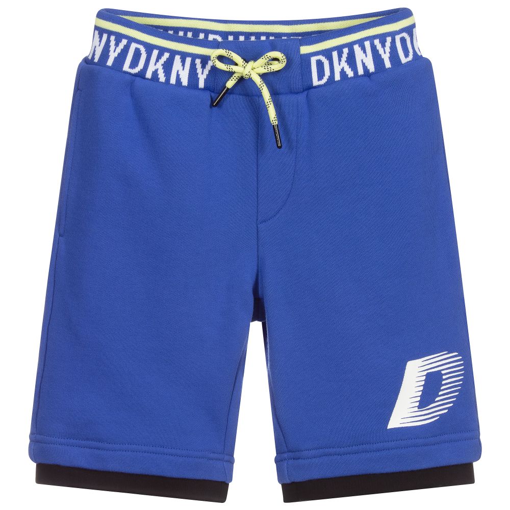 DKNY - شورت  قطن لون أزرق وأبيض للأولاد | Childrensalon