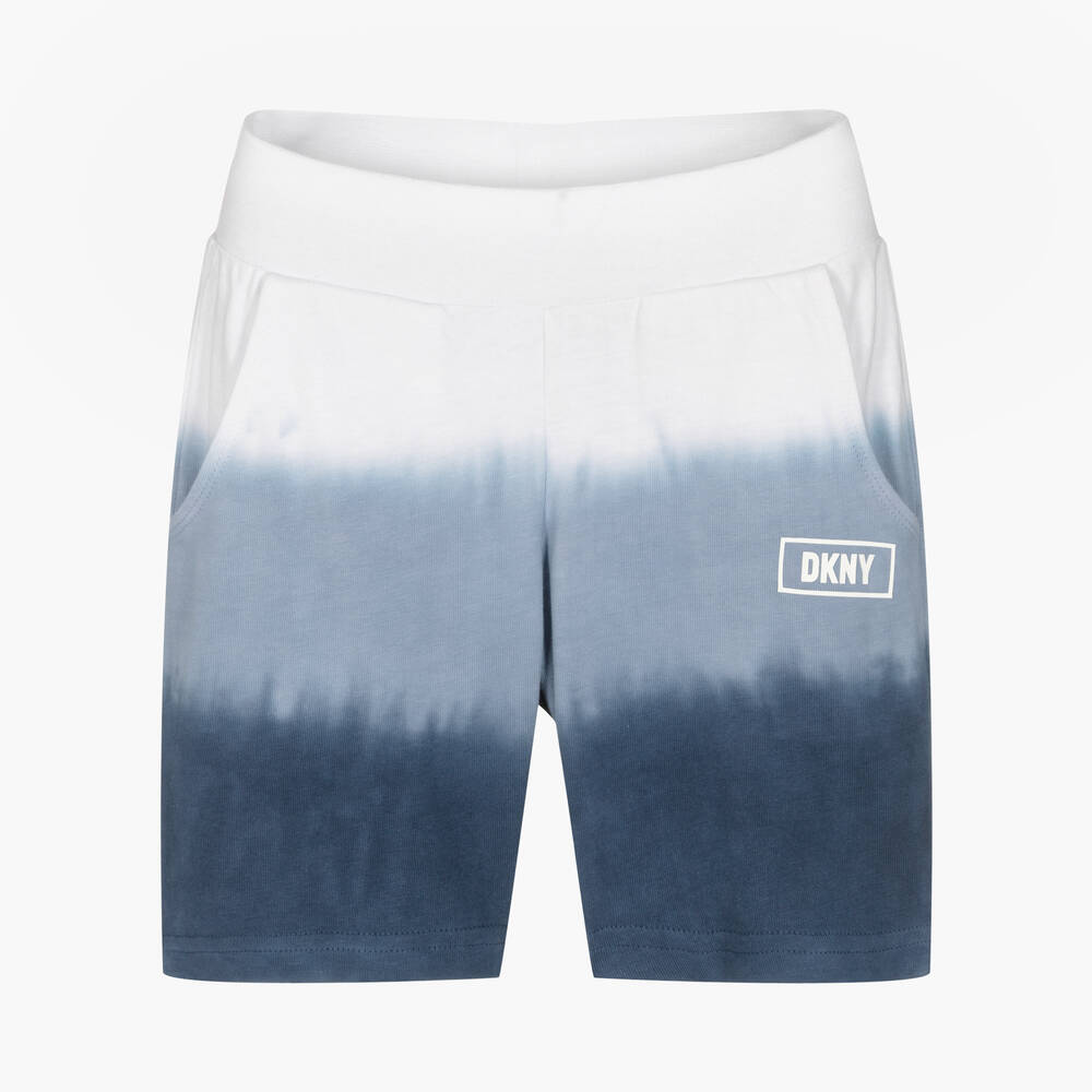 DKNY - شورت قطن لون أزرق وأبيض | Childrensalon