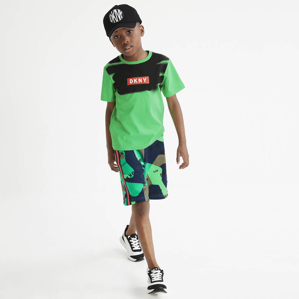 DKNY-Blue & Green Cotton Shorts | Childrensalon Outlet