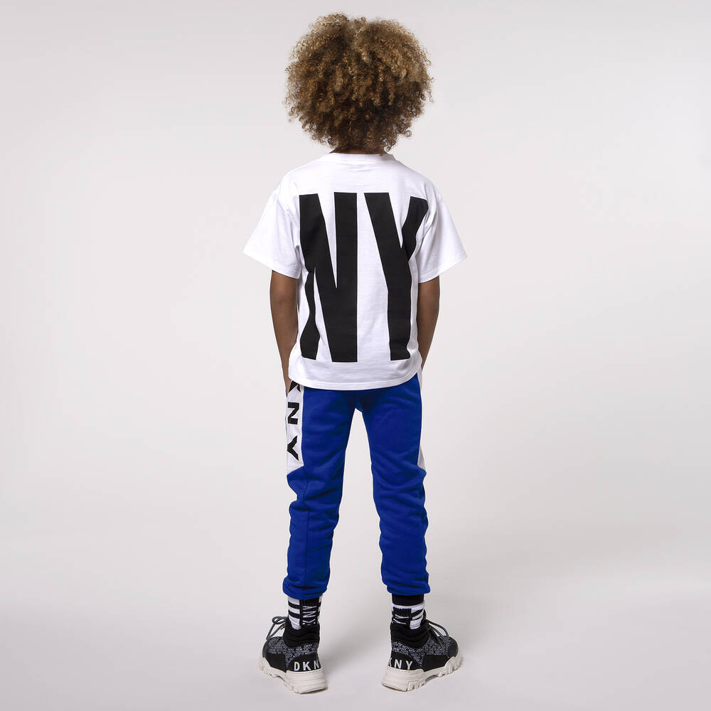 DKNY-Blue & White Logo Joggers  | Childrensalon Outlet