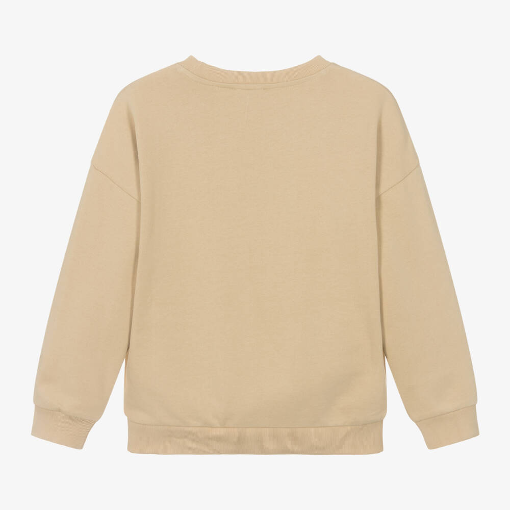 DKNY-Boys Beige Cotton Logo Pullover | Childrensalon Outlet