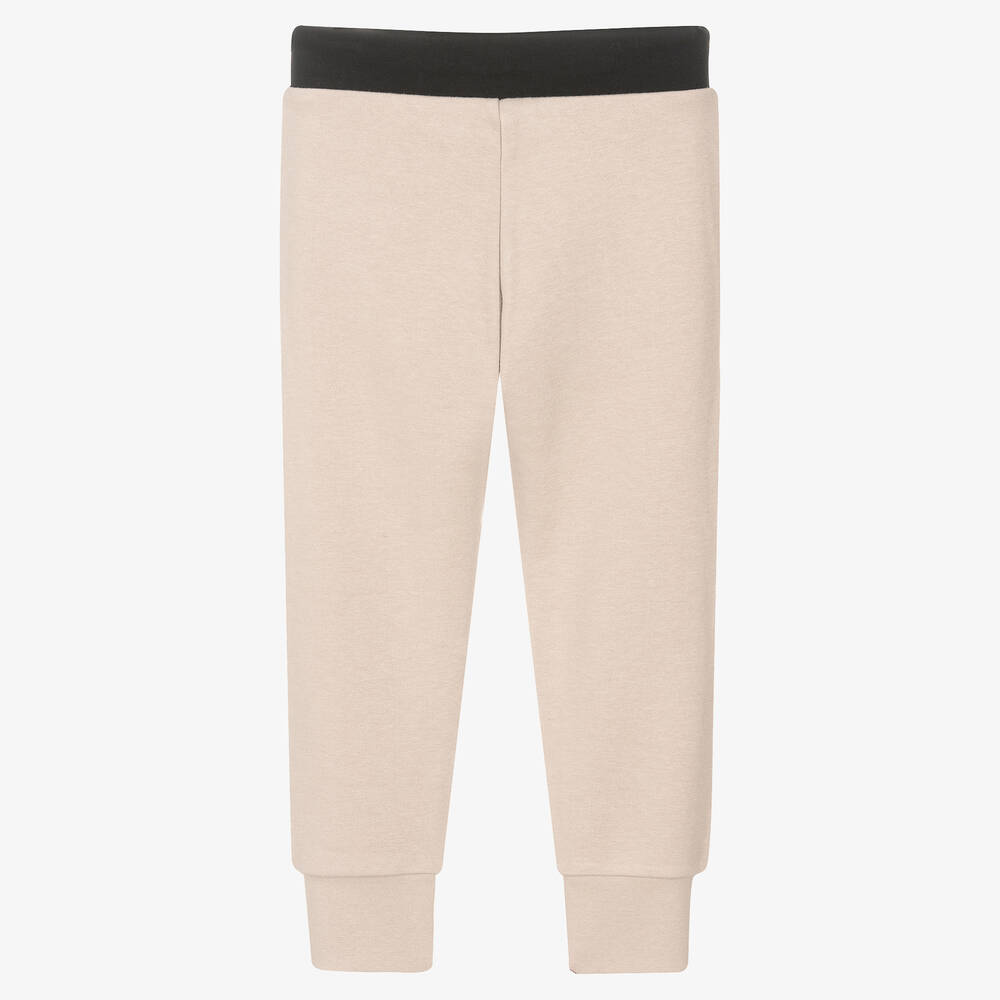 DKNY-Boys Beige Logo Joggers | Childrensalon Outlet