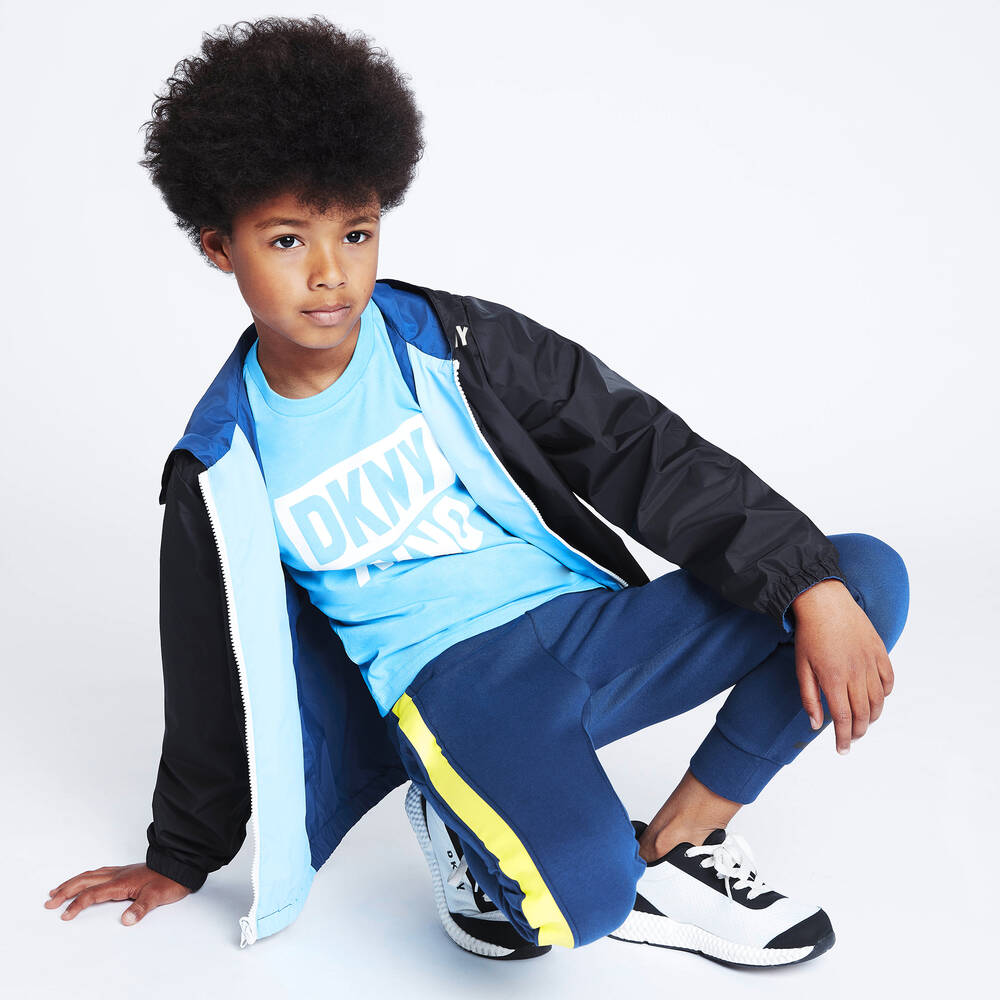 DKNY-Boys Black & Blue Reversible Zip-Up Jacket | Childrensalon Outlet