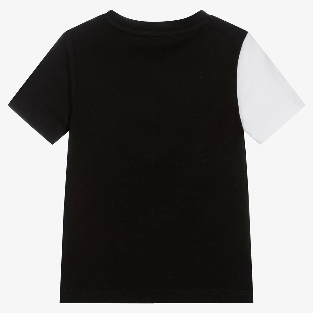 DKNY-Boys Black Colourblock Logo T-Shirt | Childrensalon Outlet