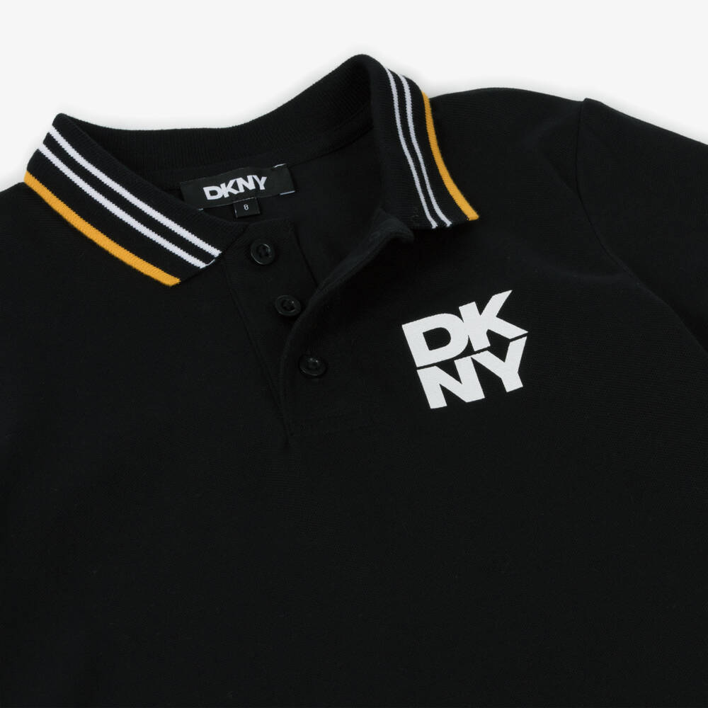 DKNY-Рубашка поло черная с эмблемой для мальчиков | Childrensalon Outlet