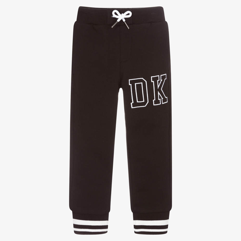DKNY - Bas de jogging noir en coton Garçon | Childrensalon
