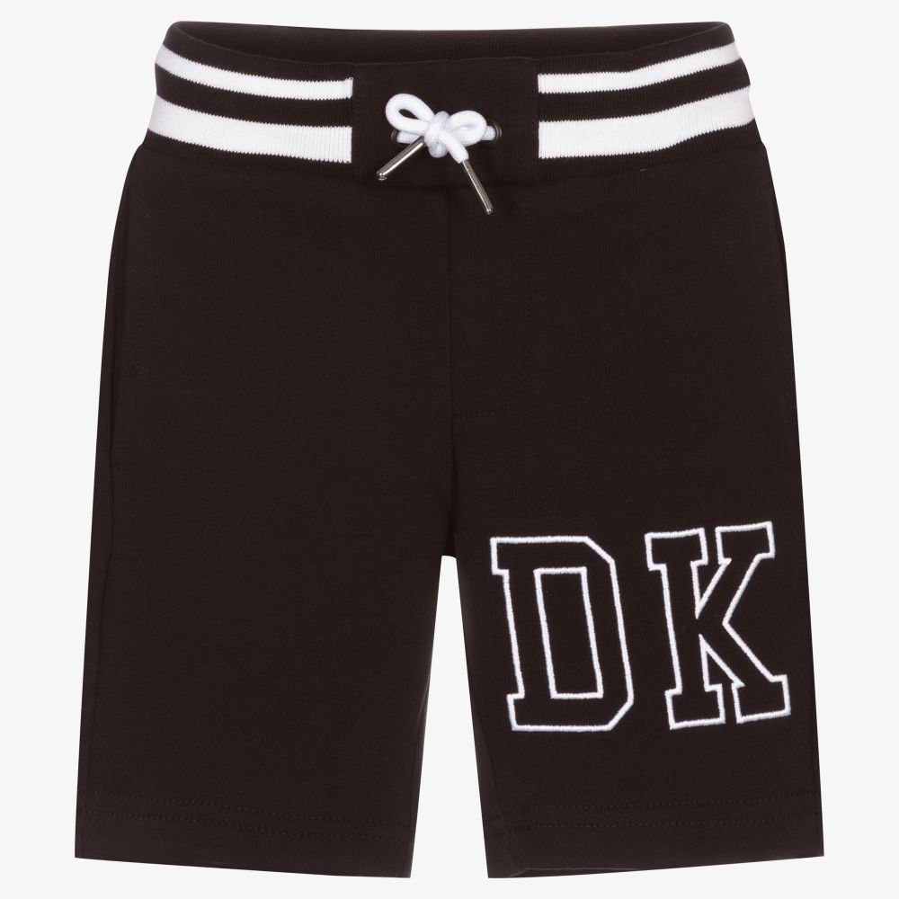 DKNY - Boys Black Cotton Logo Shorts | Childrensalon