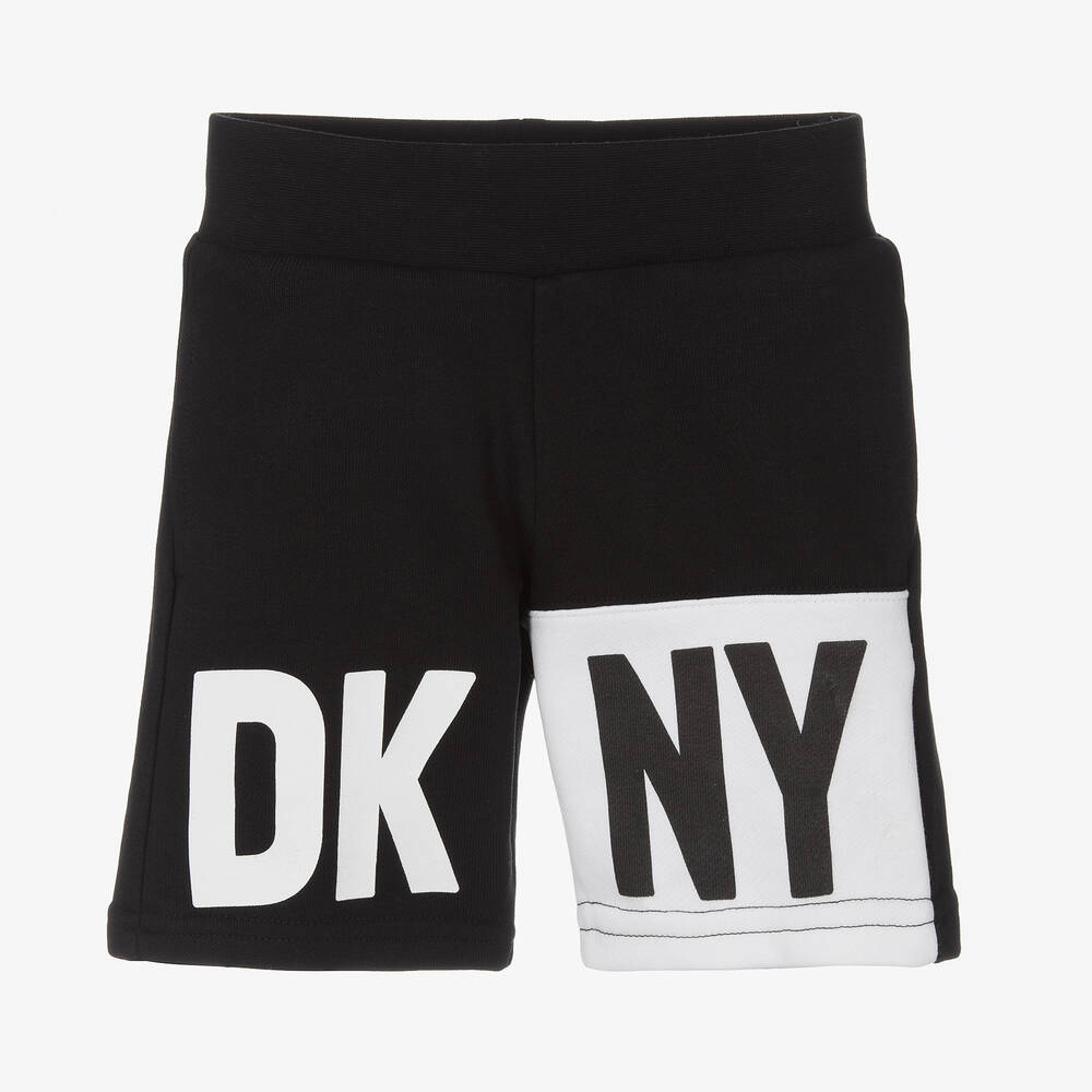 DKNY - Short noir en coton garçon | Childrensalon