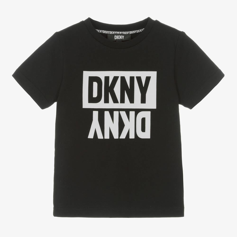 DKNY - Boys Black Cotton Logo T-Shirt