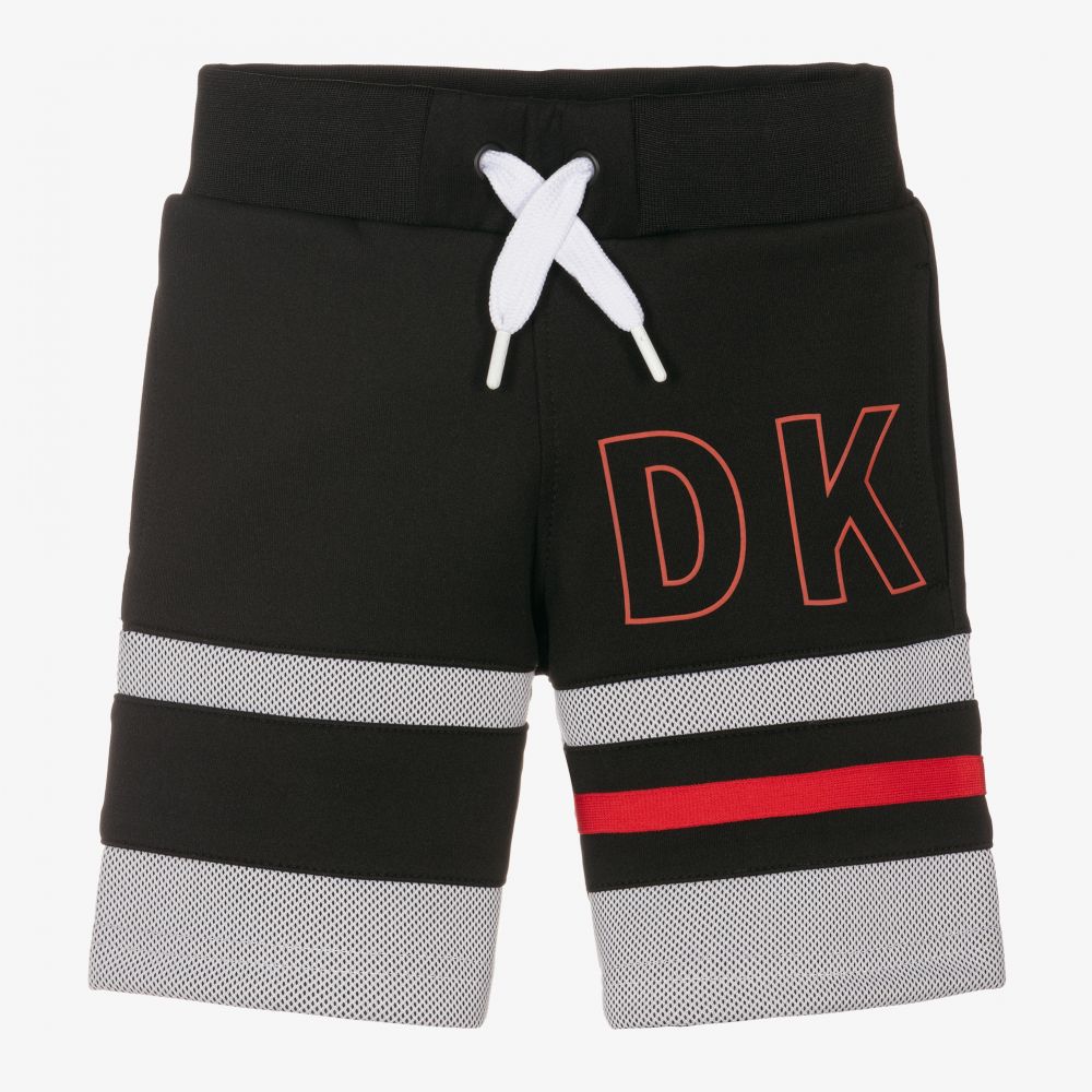 DKNY - Boys Black Jersey Logo Shorts | Childrensalon