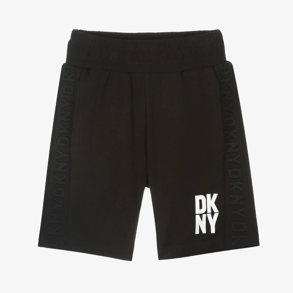 DKNY - Boys Black Logo Jersey Shorts | Childrensalon