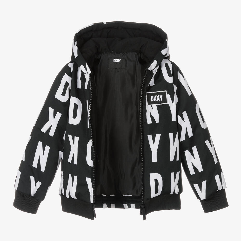 DKNY - Boys Black Logo Puffer Jacket