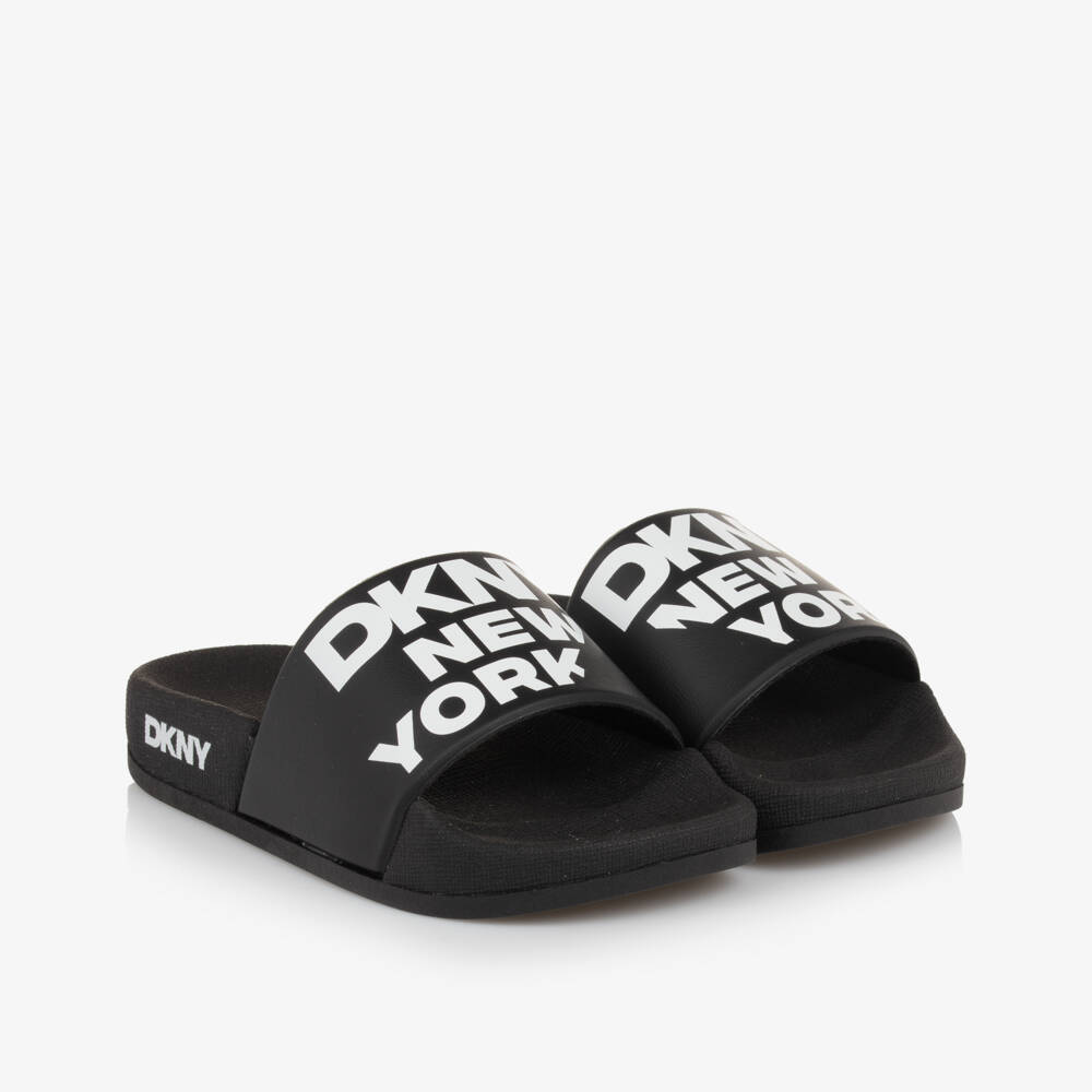 DKNY-Сандалии без застежки с логотипом черные для мальчиков | Childrensalon Outlet