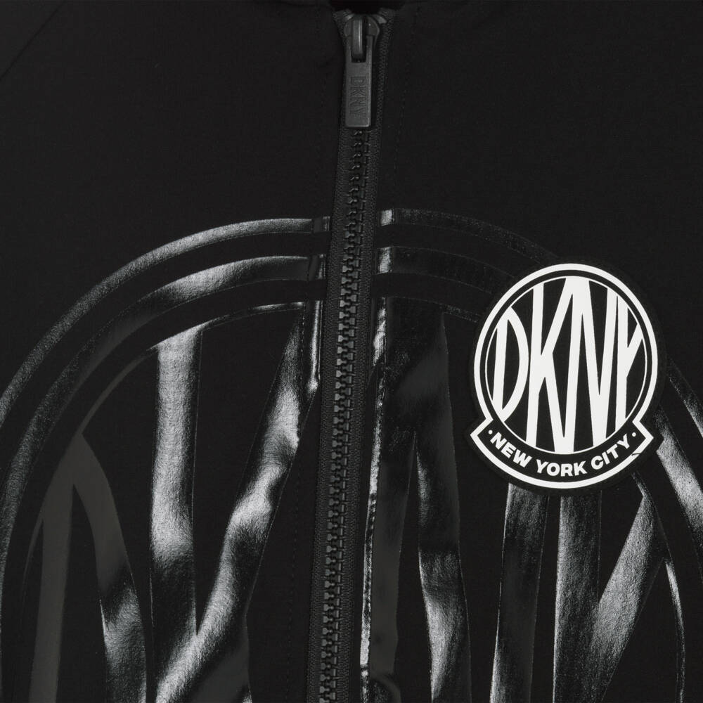 DKNY-Boys Black Logo Zip Hoodie | Childrensalon Outlet