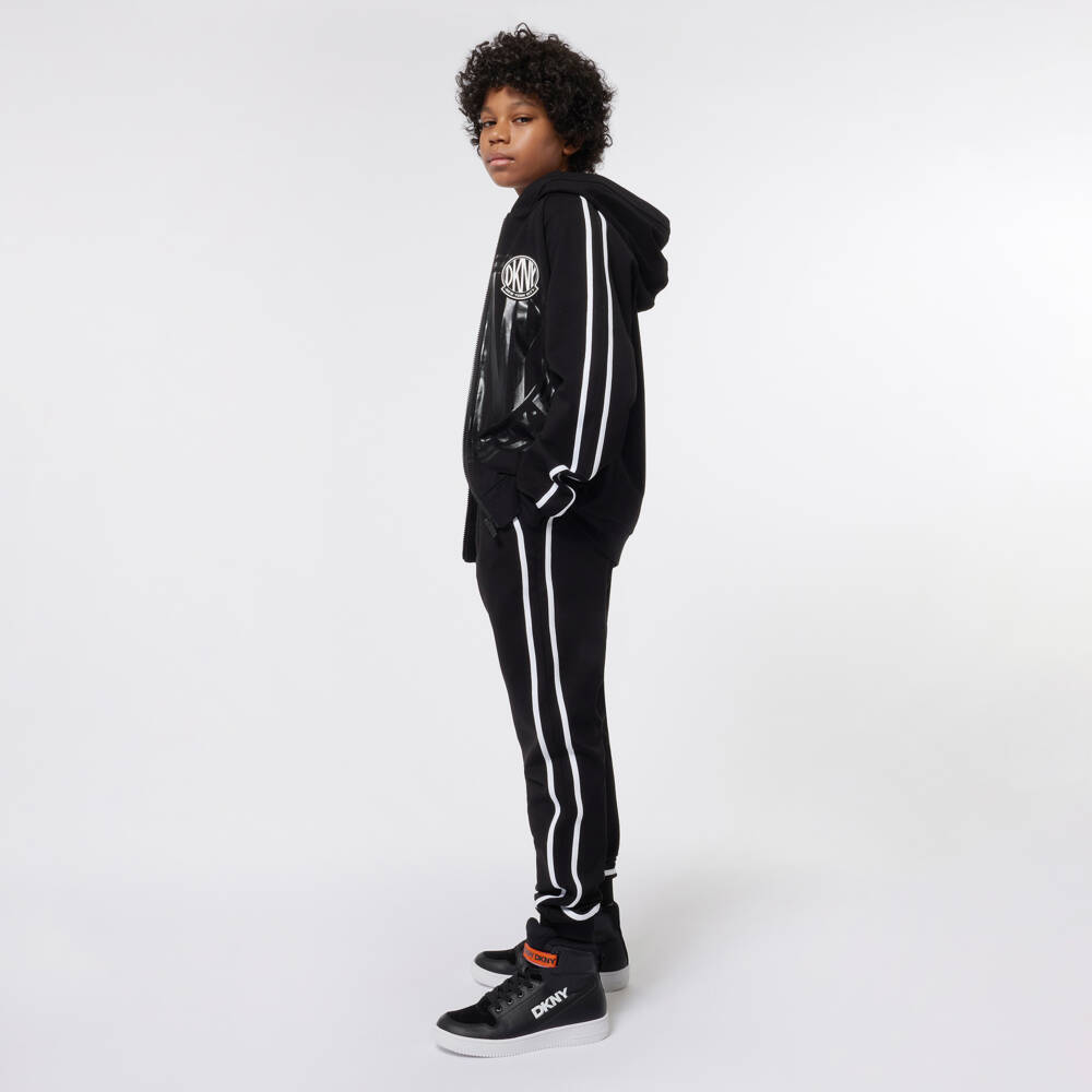 DKNY-Boys Black Sporty Joggers | Childrensalon Outlet