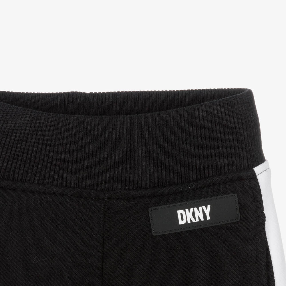 DKNY-جوغرز قطن جيرسي لون أسود وأبيض للأولاد | Childrensalon Outlet