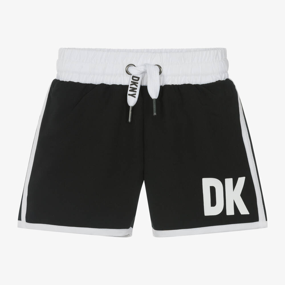 DKNY-Boys Black & White Swim Shorts | Childrensalon Outlet