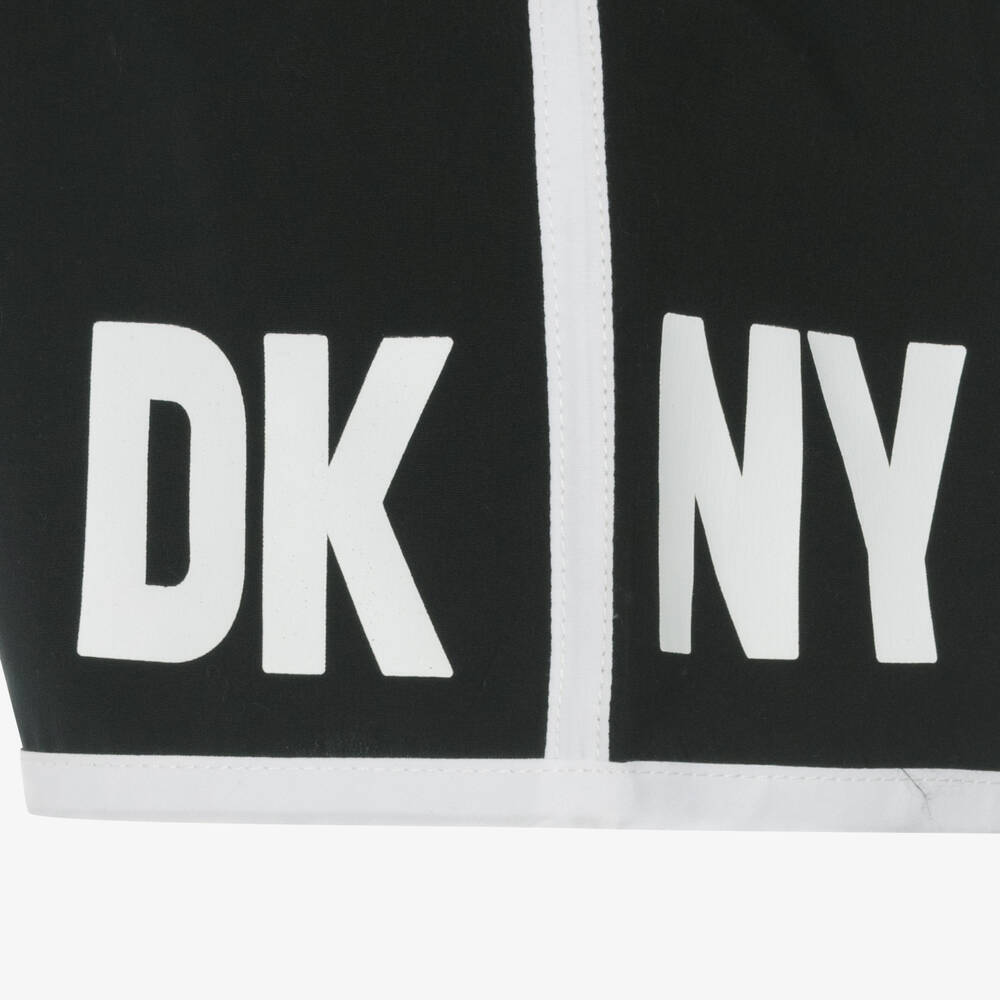 DKNY-شورت سباحة لون أسود وأبيض للأولاد | Childrensalon Outlet