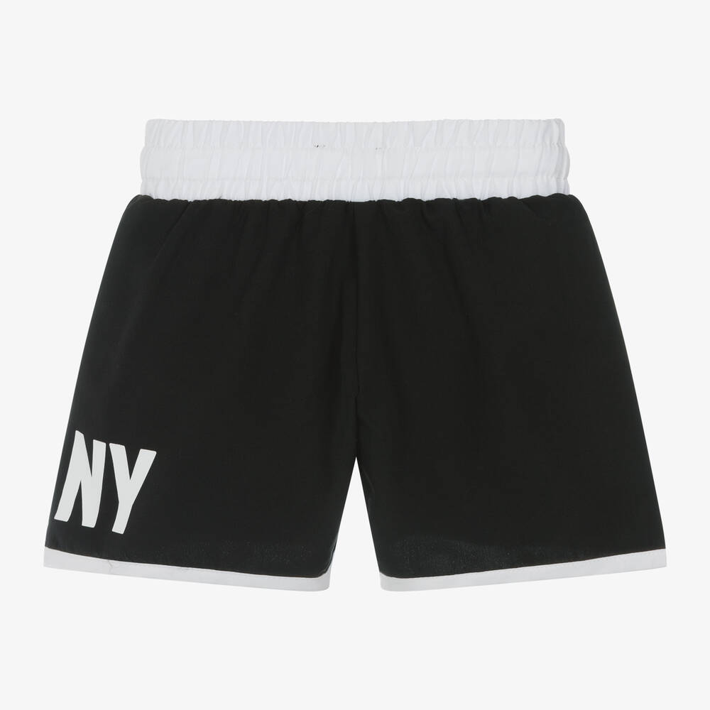DKNY-شورت سباحة لون أسود وأبيض للأولاد | Childrensalon Outlet
