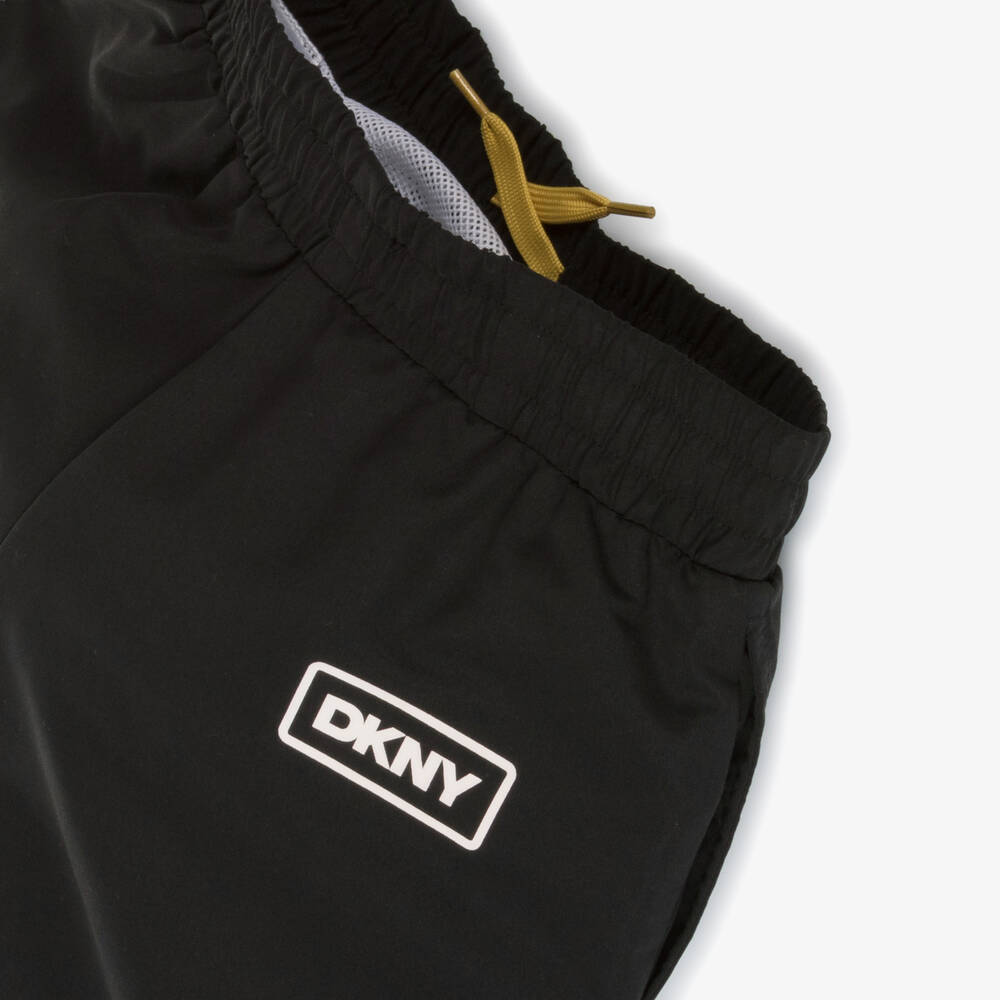 DKNY-Boys Black & White Swim Shorts | Childrensalon Outlet