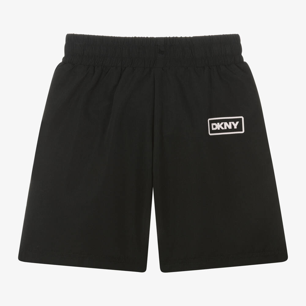 DKNY-Boys Black & White Swim Shorts | Childrensalon Outlet