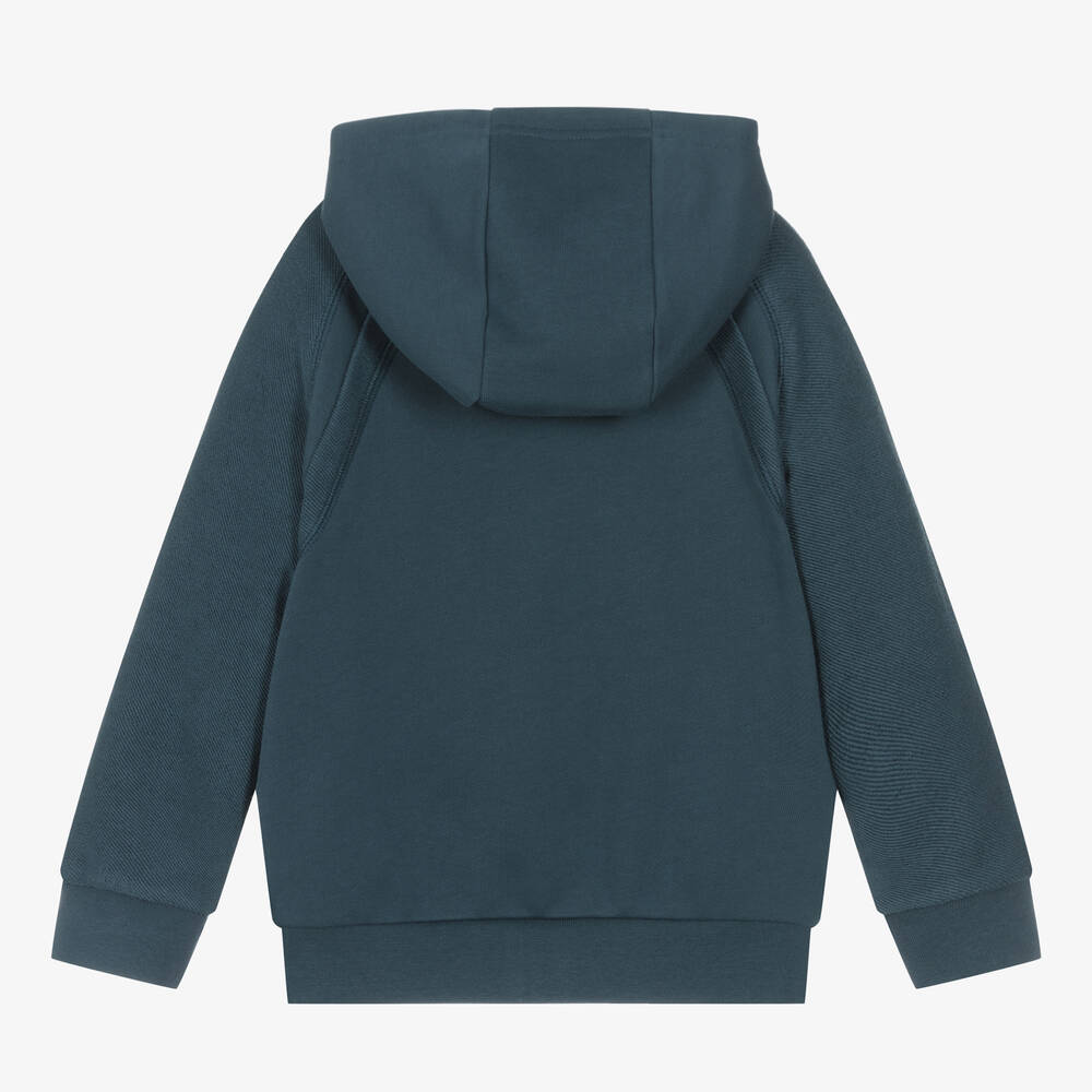 DKNY Boys Blue Cotton Jersey Zip Up Hoodie