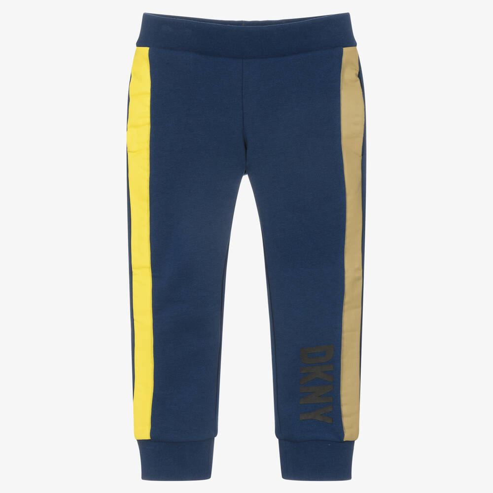 DKNY - Boys Blue Cotton Logo Joggers | Childrensalon