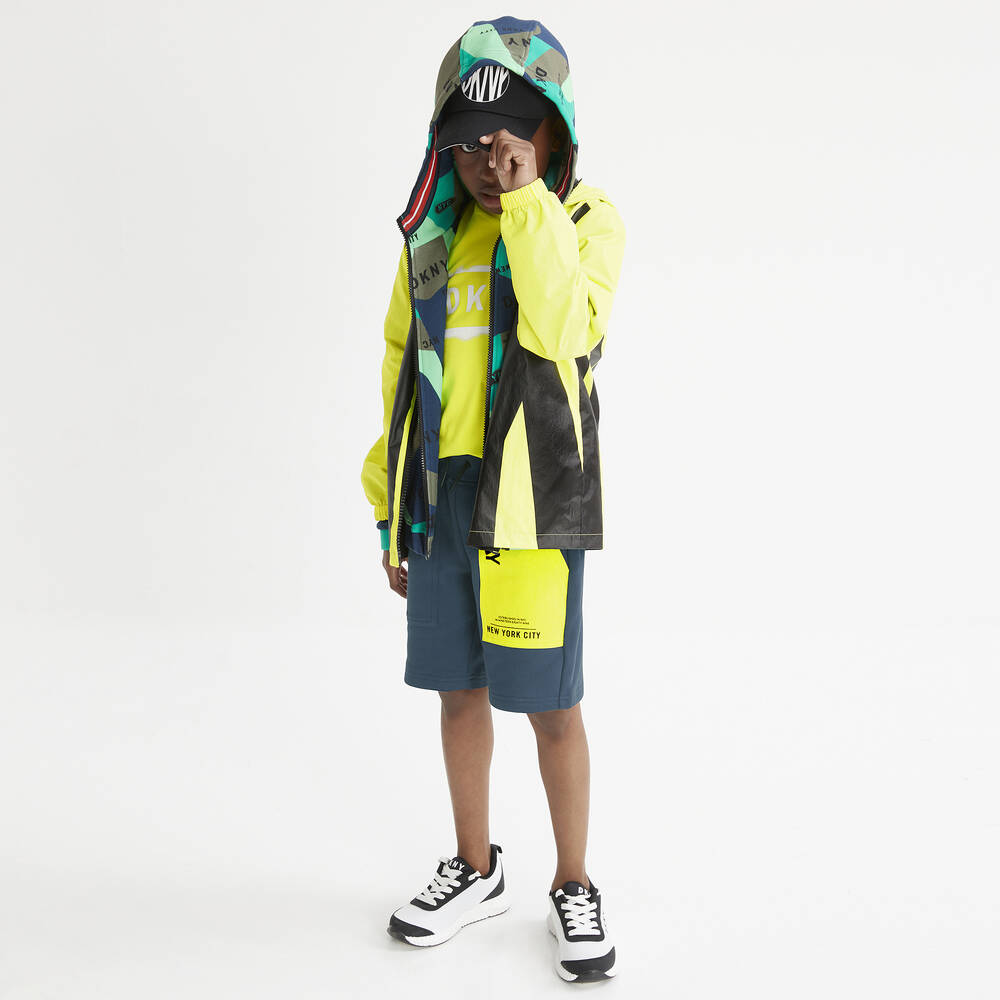 DKNY-Boys Blue Cotton Logo Shorts | Childrensalon Outlet