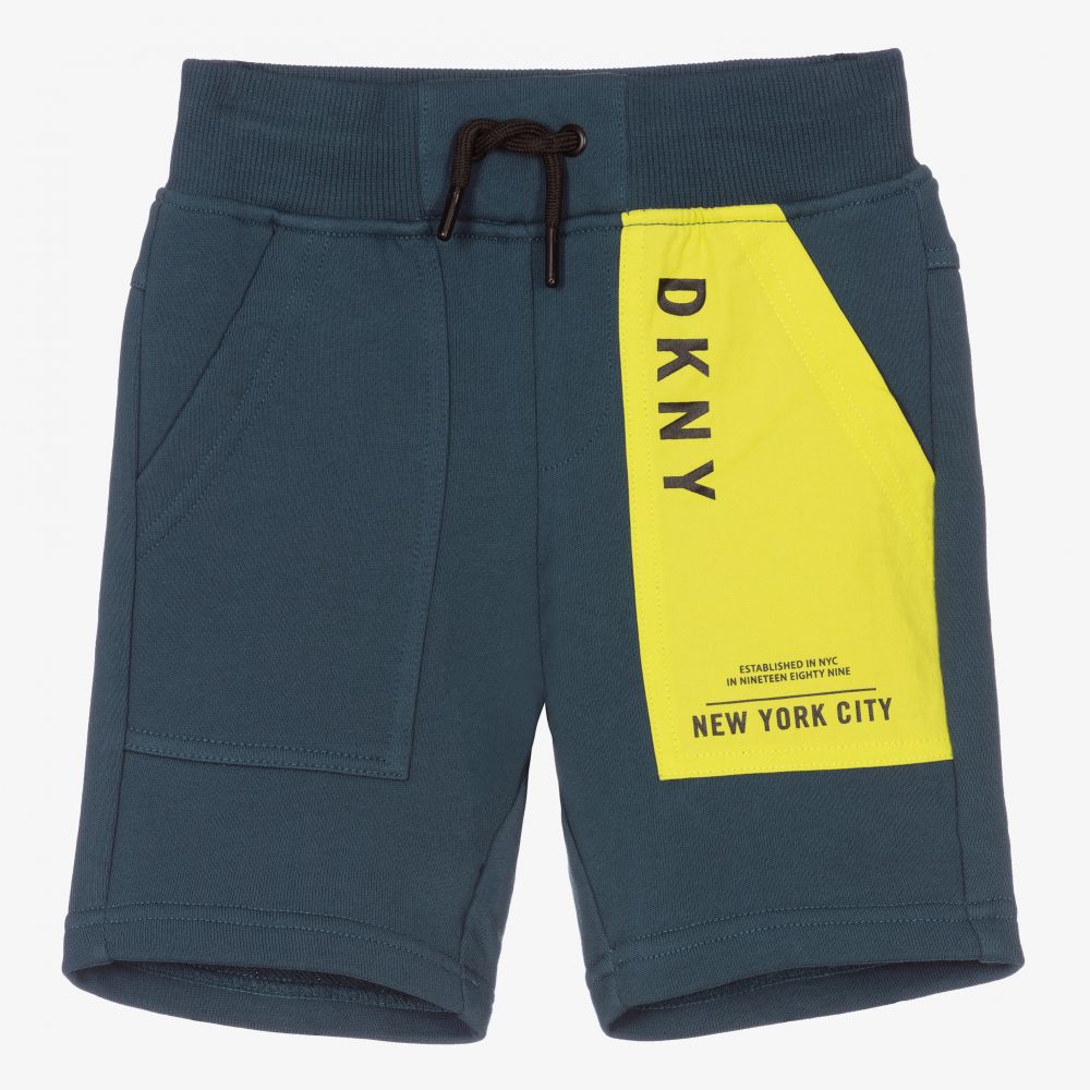 DKNY-Boys Blue Cotton Logo Shorts | Childrensalon Outlet