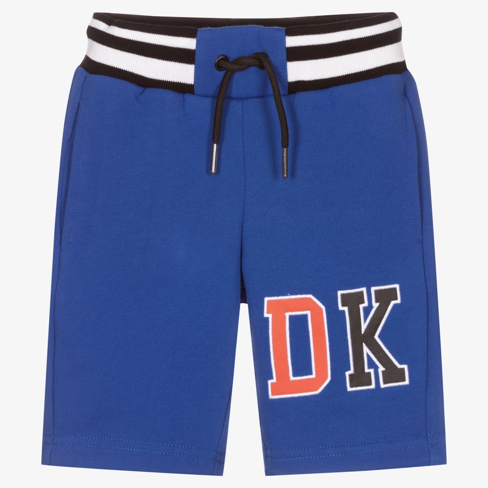 DKNY - Boys Blue Cotton Logo Shorts | Childrensalon
