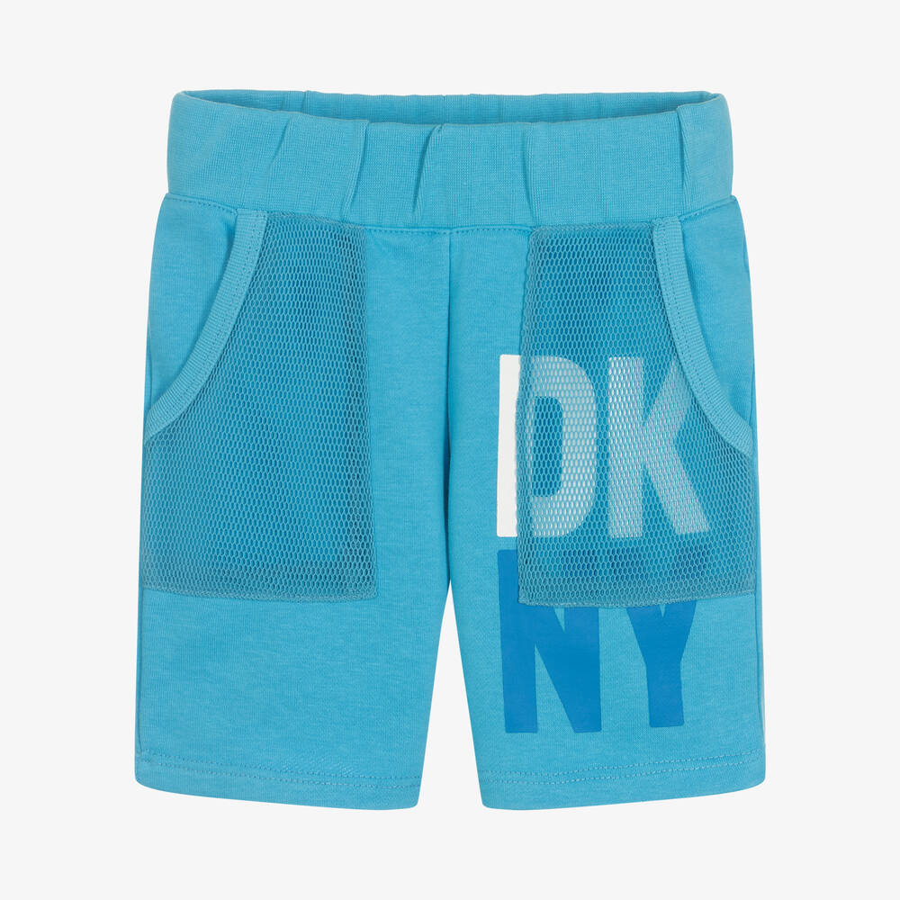 DKNY - Boys Blue Cotton Logo Shorts | Childrensalon