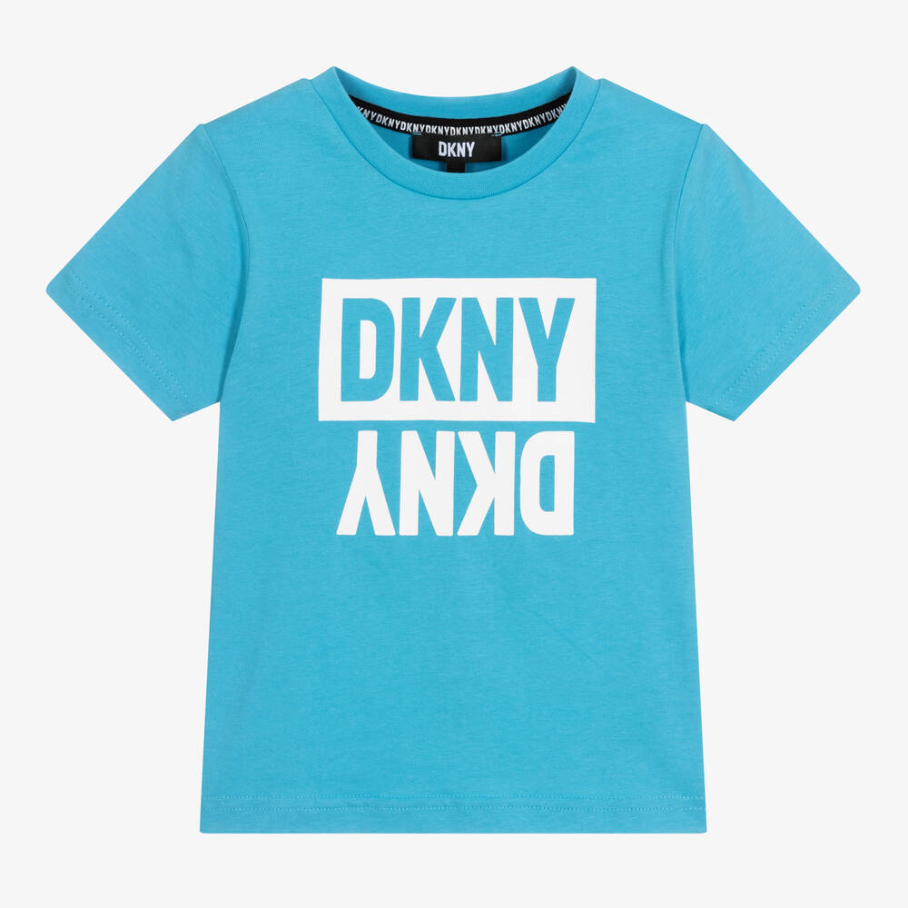 DKNY - تيشيرت قطن لون أزرق للأولاد | Childrensalon