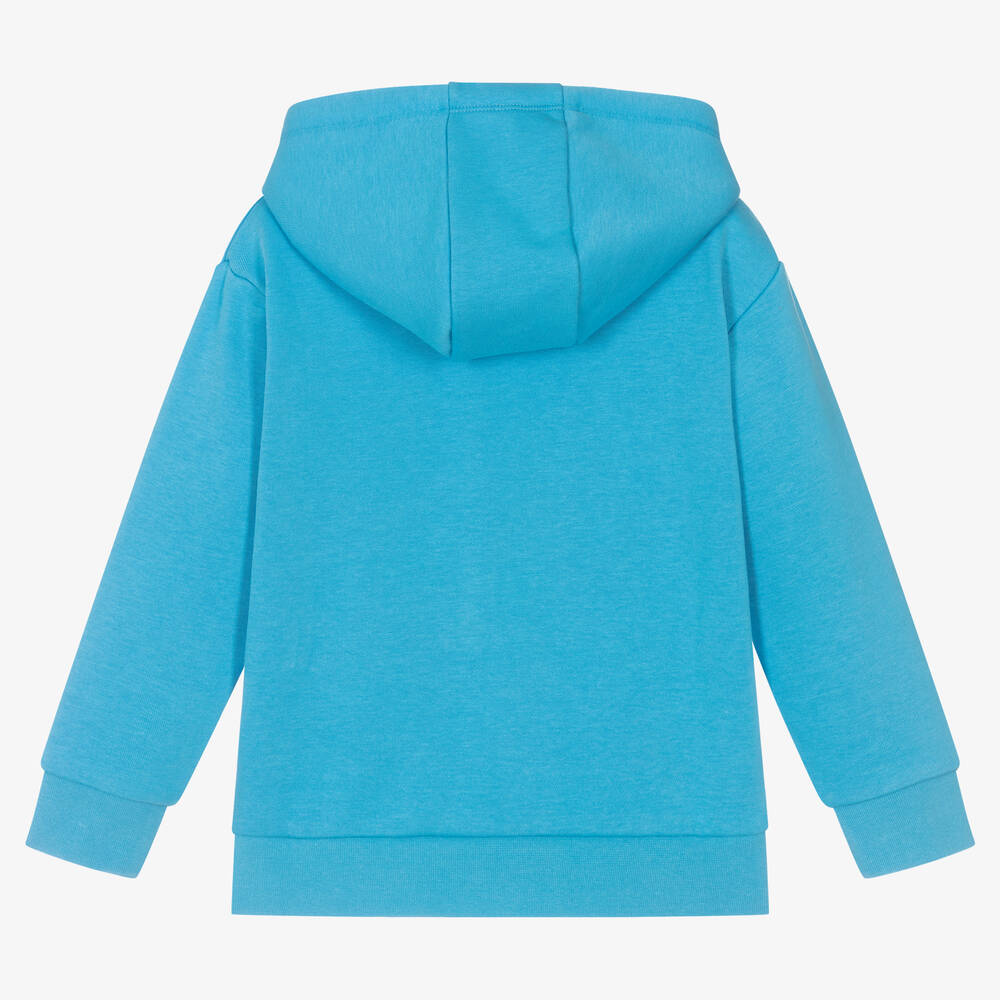 DKNY-Boys Blue Cotton Logo Zip-Up Hoodie | Childrensalon Outlet