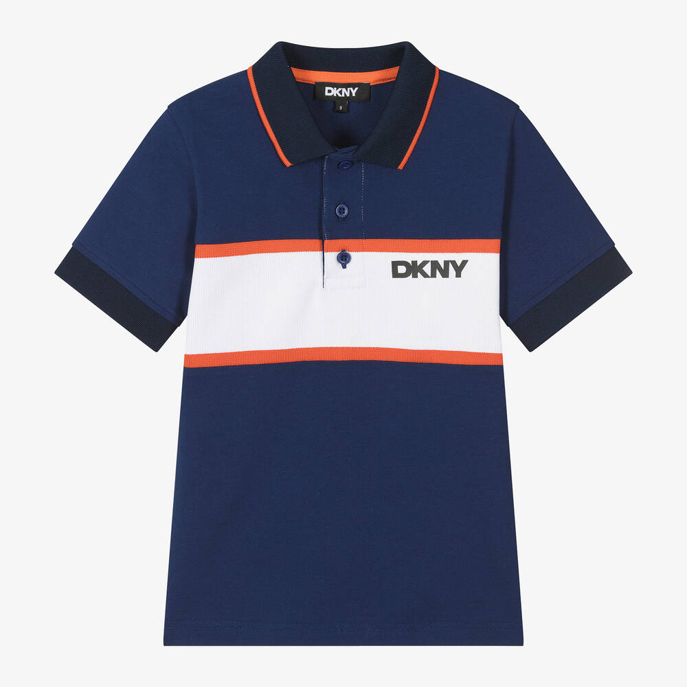 DKNY-Boys Blue Cotton Piqué Polo Shirt | Childrensalon Outlet