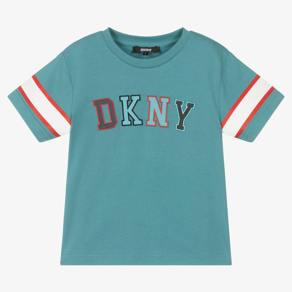 DKNY - تيشيرت قطن لون أزرق للأولاد | Childrensalon