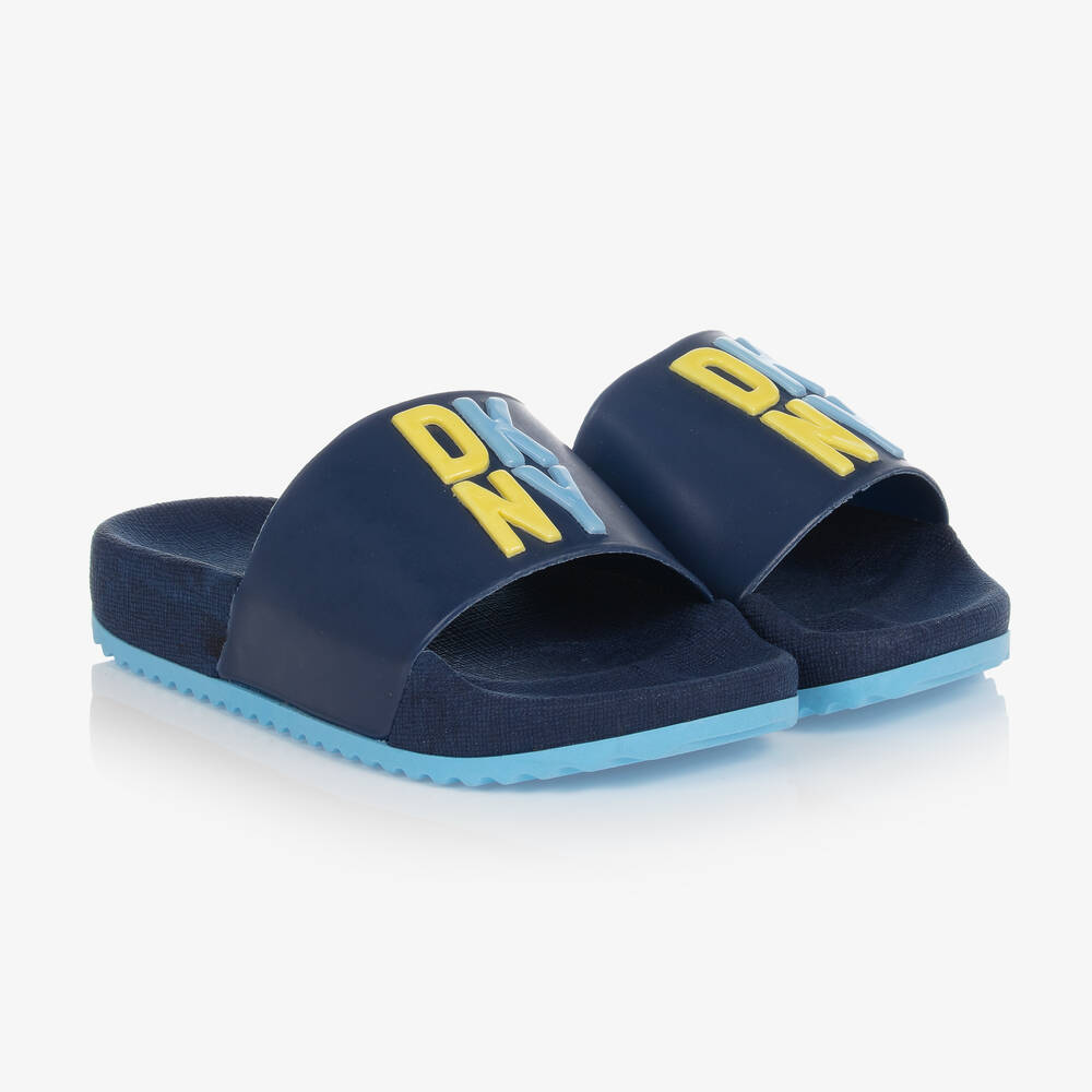 DKNY - Boys Blue Logo Sliders | Childrensalon