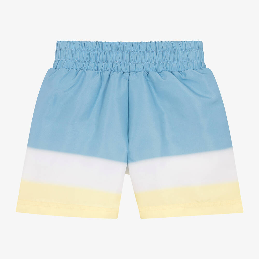 DKNY-Boys Blue Striped Swim Shorts | Childrensalon Outlet