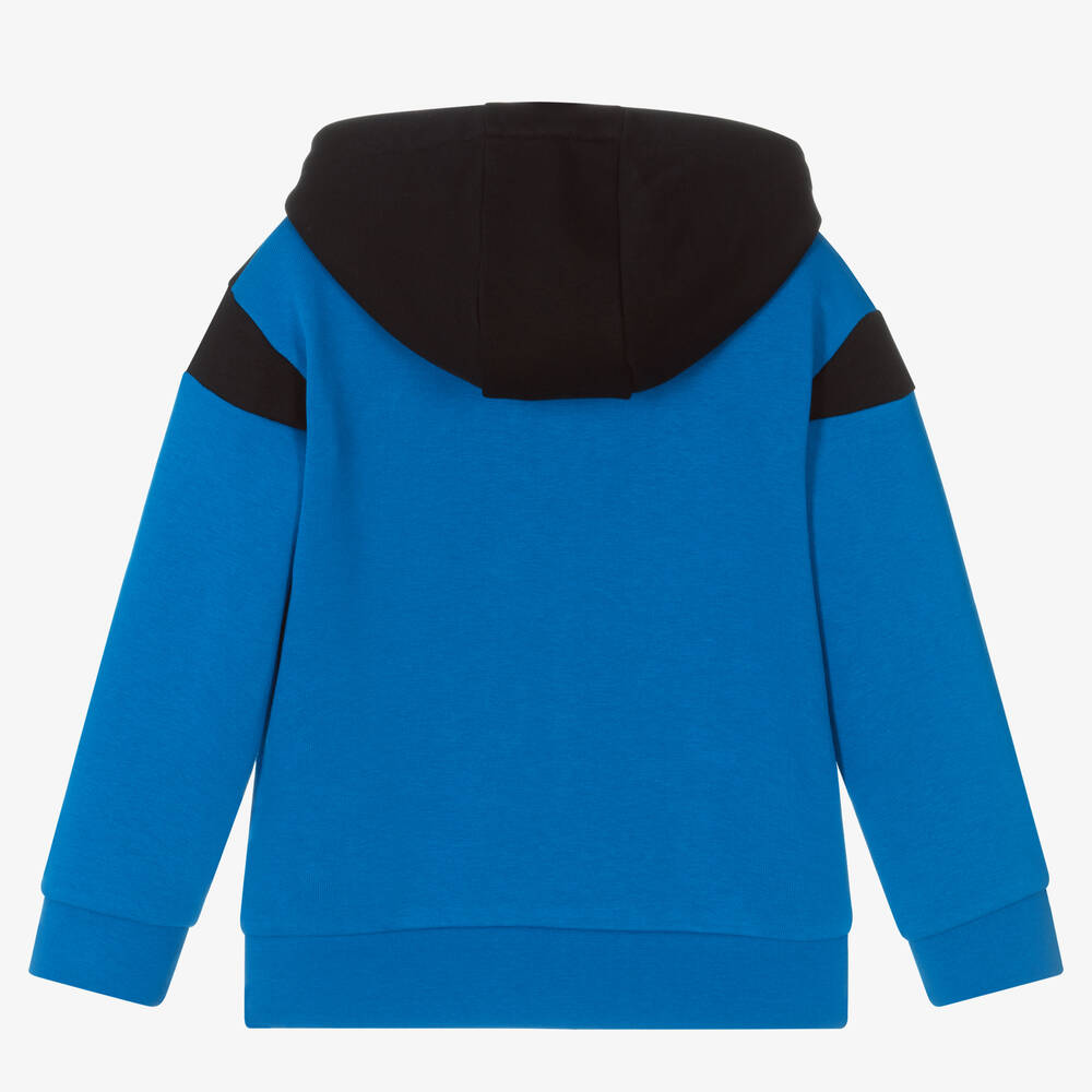 DKNY-توب بسحّاب قطن جيرسي لون أسود وأزرق للأولاد | Childrensalon Outlet