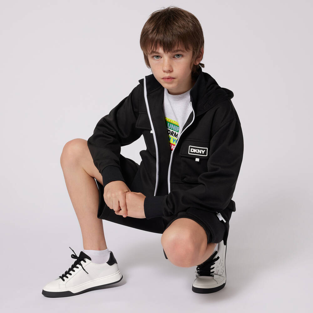 DKNY-Boys Classic Black Zip Hoodie | Childrensalon Outlet
