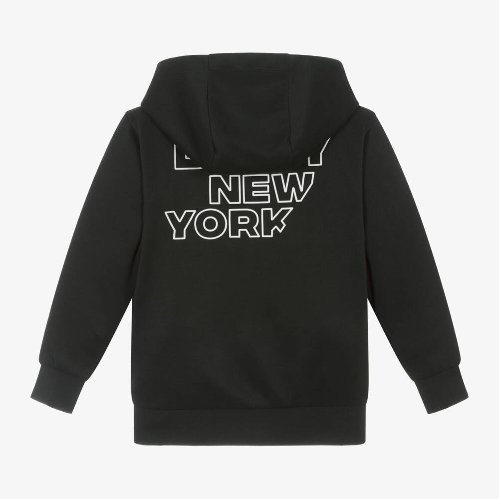DKNY-Boys Classic Black Zip Hoodie | Childrensalon Outlet