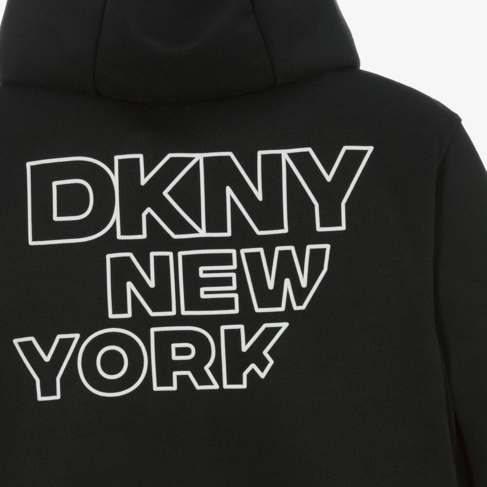 DKNY-Boys Classic Black Zip Hoodie | Childrensalon Outlet